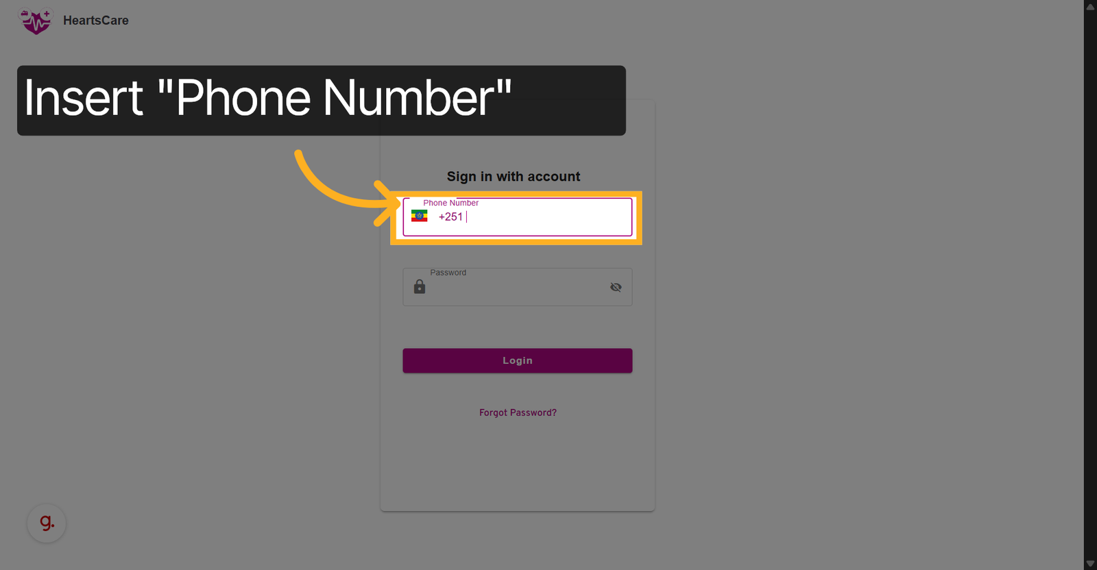 Select Phone Number Field