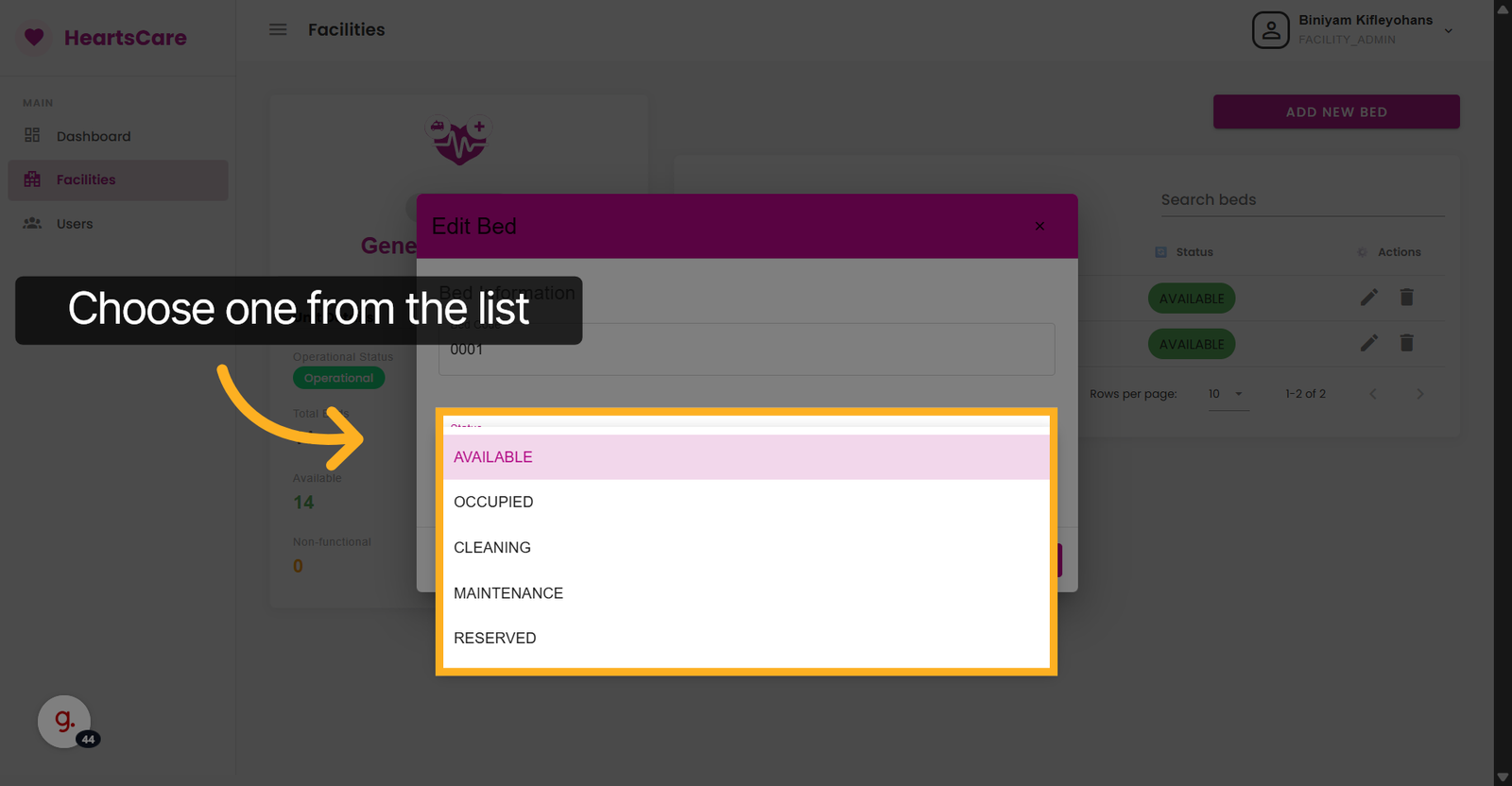 Choose Available Status