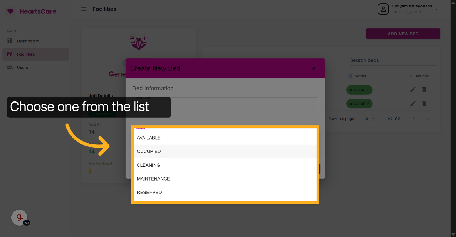 Select Occupied Status